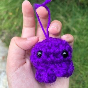 Purple Handmade Crochet Octopus Keychain